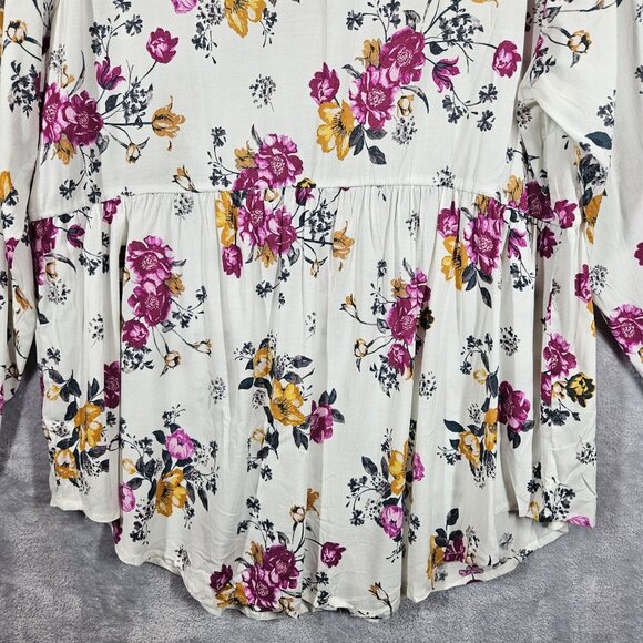 NWT Torrid peasant blouse women 14 Floral Peplum Peasant Career Office boho - Picture 6 of 12